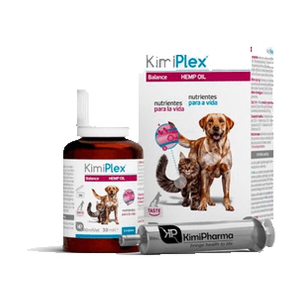 Frasco de KimiPlex líquido de 30 ml para perros y gatos con jeringa dosificadora