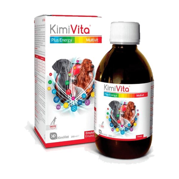 Frasco de KimiVita emulsión de 250 ml, multivitamínico para perros y gatos