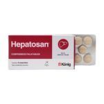 Envase de Hepatosán de König, protector hepático en comprimidos para perros