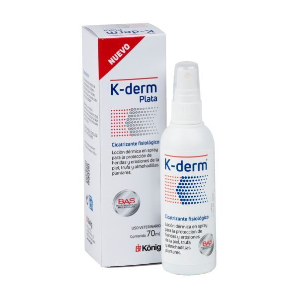 K-Derm Plata de König, spray de 70 ml para heridas de perros y gatos