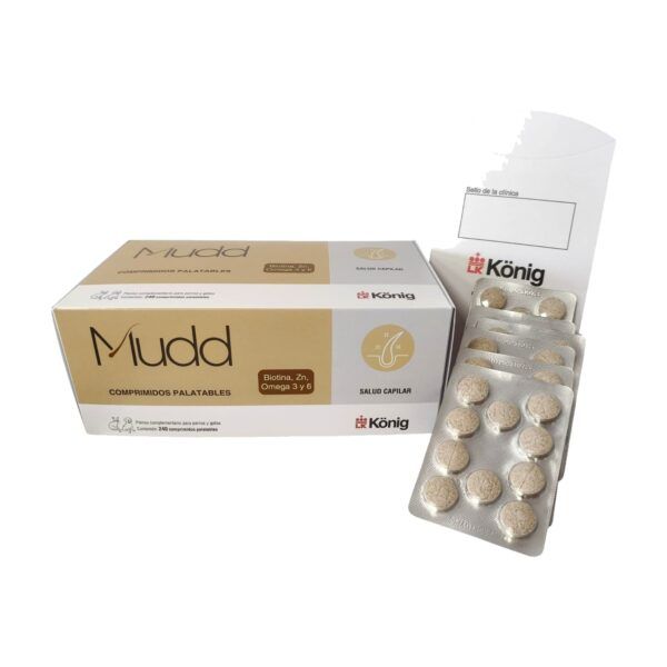 Envase de Mudd de König, 60 comprimidos para la muda del pelo de perros y gatos