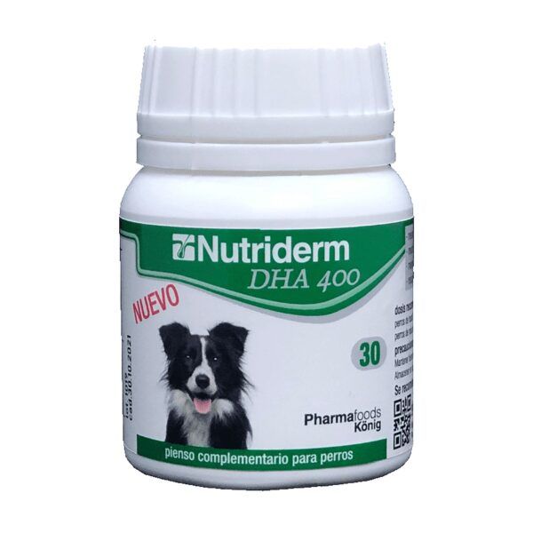Nutriderm DHA 400 de König, 30 cápsulas de omega 3 para perros