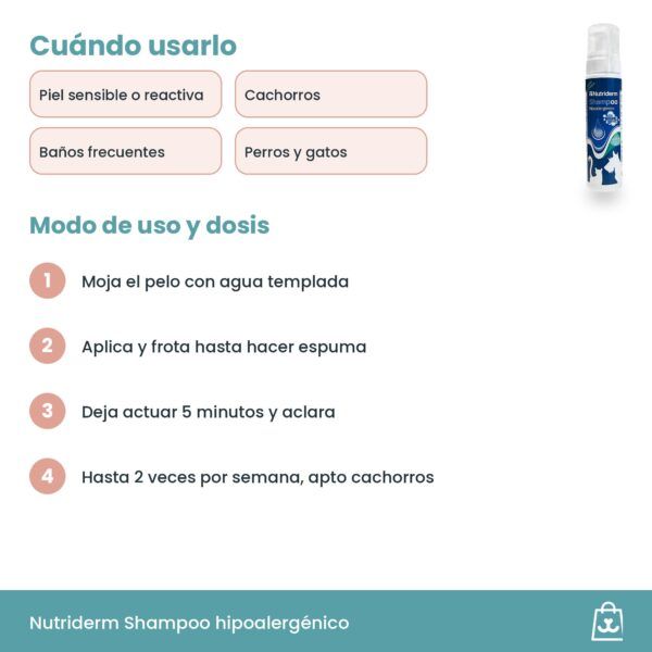 Cómo usar Nutriderm Shampoo: espuma, 5 minutos y aclarado