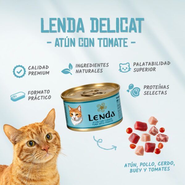 Lenda Delicat Bocaditos en Salsa de Atún con Tomate para Gatos Pack Ahorro 18x85 g