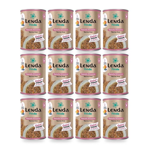 Lenda Foodie Cazuela Silvestre Guiso De Pavo Y Jabalí Para Perros Pack Ahorro 12×380 g (12 unidades)