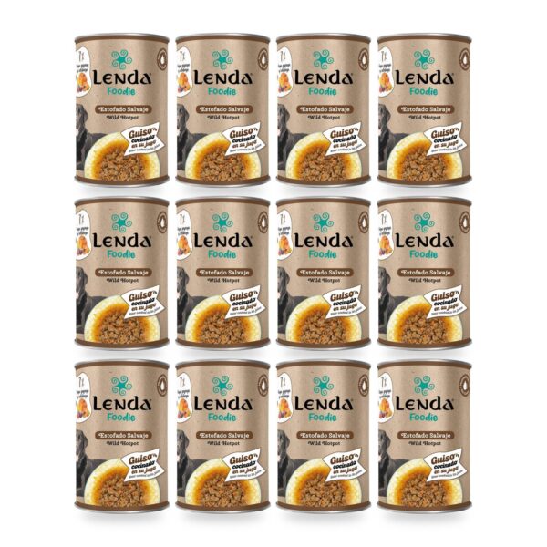 Lenda Foodie Estofado Salvaje Guiso De Pavo Y Caballo Para Perros Pack Ahorro 12×380 g (12 unidades)