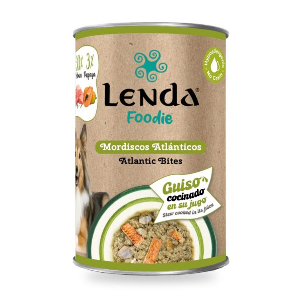 Lenda Foodie Mordiscos Atlánticos Guiso De Salmón Y Arenque Para Perros Pack Ahorro 12×380 g - unidad