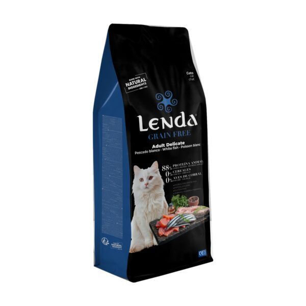 Saco de pienso Lenda Grain Free Delicate de pescado blanco sin cereales para gatos