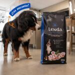 Perro junto al saco de Lenda Grain Free Pato y Pavo