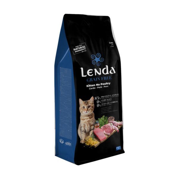 Saco de Lenda Grain Free Kitten pienso sin cereales de cerdo, conejo y atún para gatitos