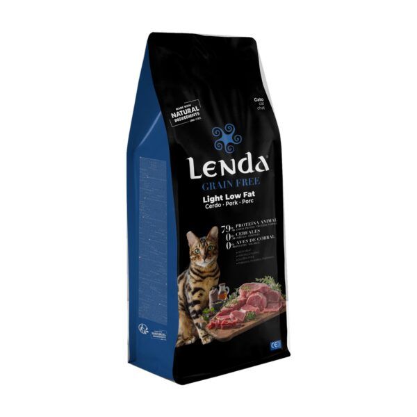 Saco de pienso Lenda Grain Free Light Low Fat cerdo y conejo para gatos