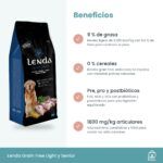 Beneficios de Lenda Grain Free Light y Senior: bajo en grasa, sin cereales, articulaciones