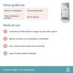 Pauta de uso de Lenda LC Light: ración según tabla del saco, control de peso y agua fresca