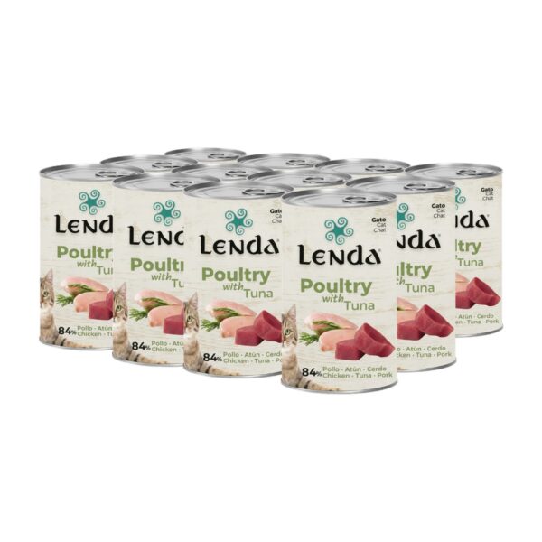 Lenda Paté Aves De Corral Y Atún Para Gatos Pack Ahorro 12×400 g