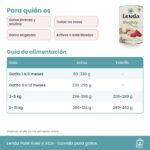 Tabla de alimentación del paté Lenda aves y atún para gatitos y gatos adultos