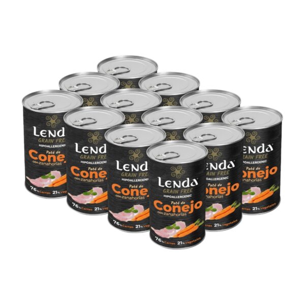 Lenda Paté De Conejo Con Zanahorias Para Perros Pack Ahorro 12×400 g