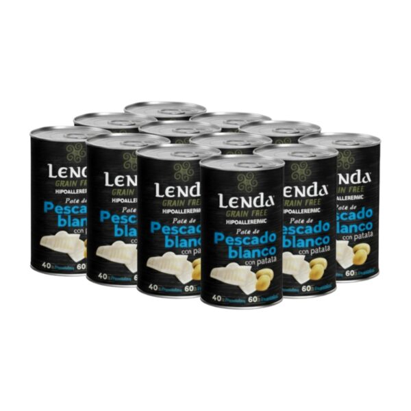 Lenda Paté De Pescado Blanco Con Patatas Para Perros Pack Ahorro 12×400 g