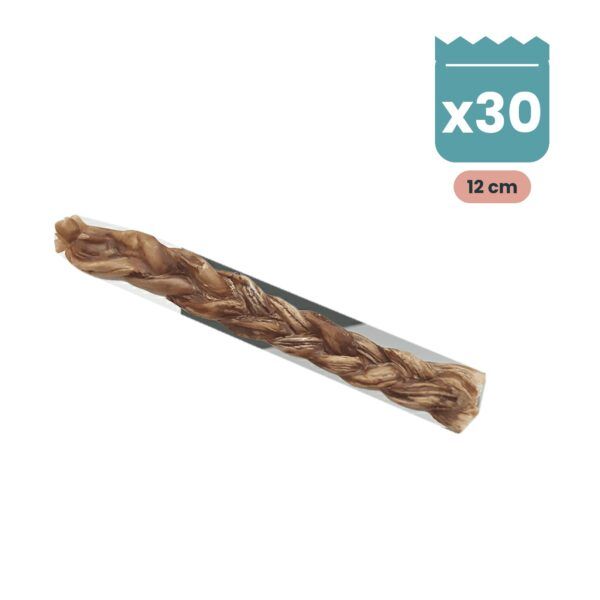 Lenda Snack Nervio Trenzado 12 cm, snack natural masticable para perros, pack de 30 unidades