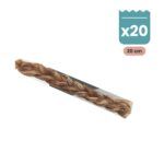 Lenda Snack Nervio Trenzado 20 cm, snack natural masticable para perros, pack de 20 unidades
