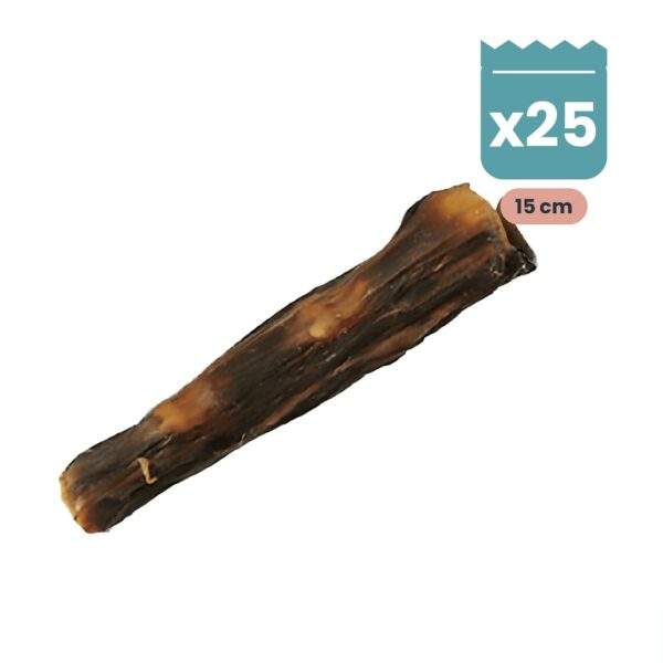 Lenda Snack Rabo de Toro 15 cm, snack natural masticable para perros, pack de 25 unidades