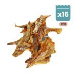Lenda Snack Bocados de Merluza, piel de merluza deshidratada para perros, pack 15x60 g