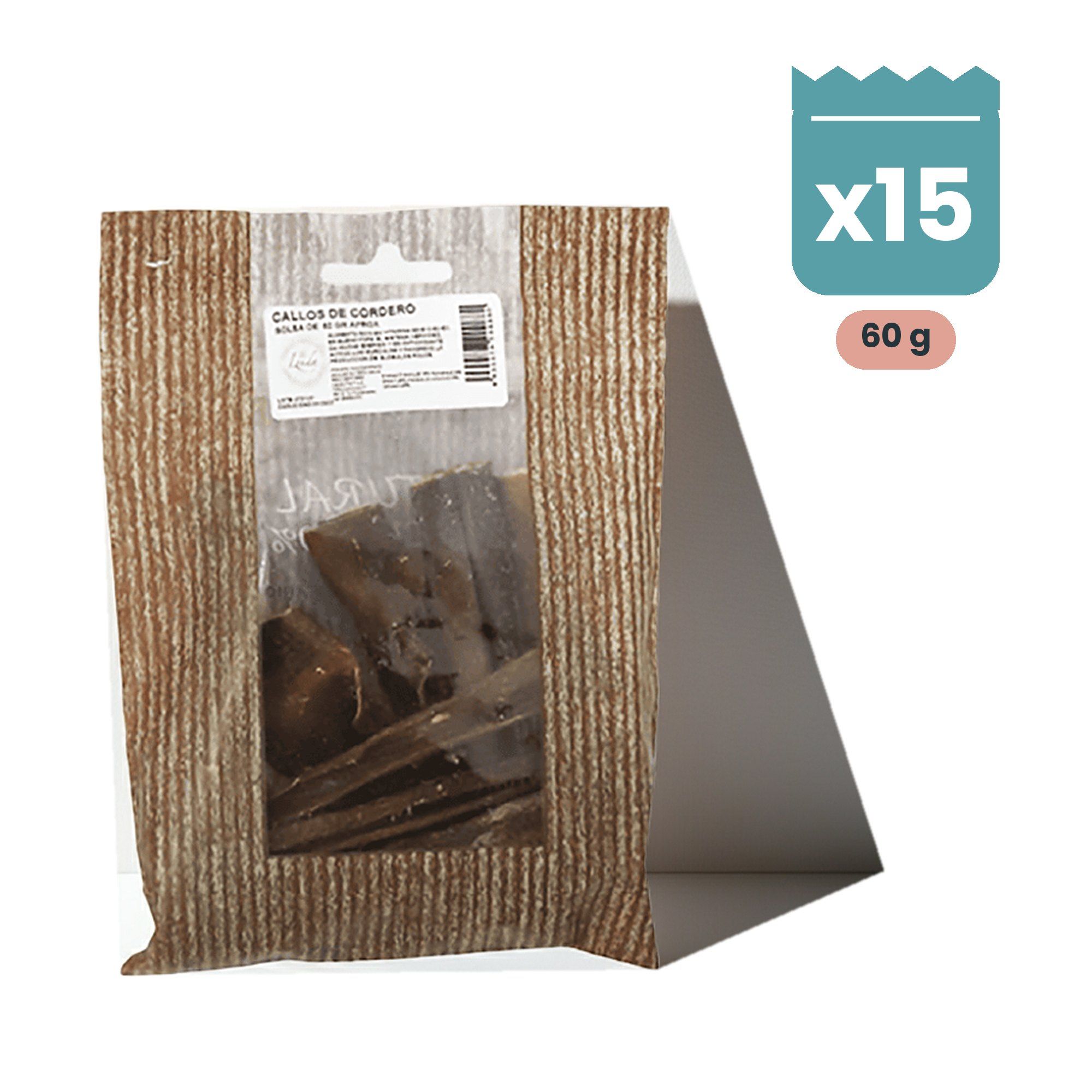 Lenda Snack Callos de Cordero para perros, Pack Ahorro de 15 bolsas de 60 g Lenda Snack Callos de Cordero para perros, Pack Ahorro de 15 bolsas de 60 g