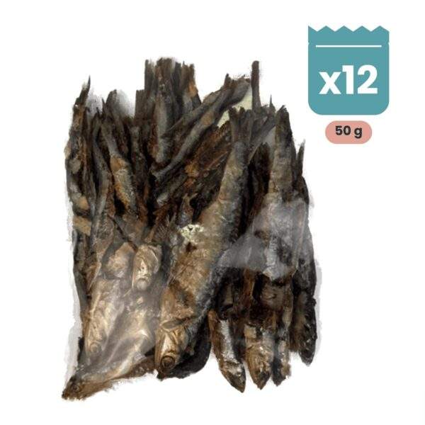 Lenda Snack Chinchiños, boquerón deshidratado para gatos y perros pequeños, pack 12x50 g