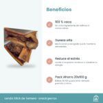 Beneficios del Stick de Ternera Lenda: 100 % vaca, dureza alta y ayuda a reducir el estrés