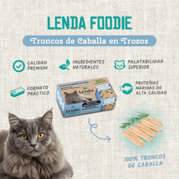 Lenda Foodie Cat Troncos de Caballa en Trozos para Gatos Pack Ahorro 25x120 g