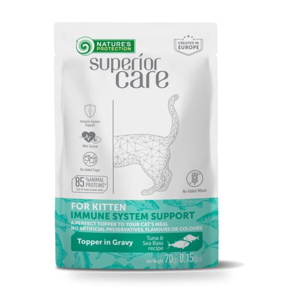 Nature’s Protection Superior Care Sobres Kitten Atún Y Lubina Para Gatitos Pack 24×70 g - unidad