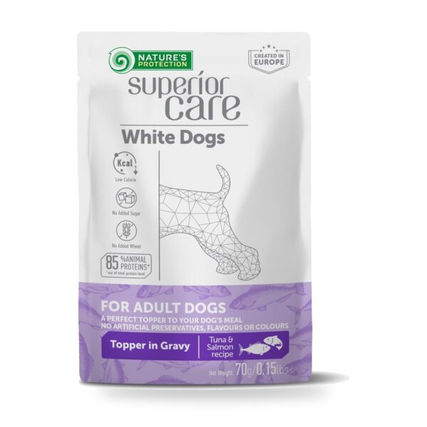 Nature’s Protection Superior Care White Dog Sobres Atún Y Salmón Para Perros Pelo Blanco Pack 24×70 g - unidad