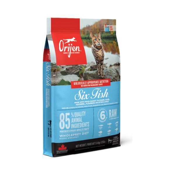 Orijen Six Fish Pienso Sin Cereales con Pescado para Gatos