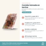 Infografía de Taste of the Wild tarrina de pavo: 60 % de pavo y pato, sin pollo y 491 kcal por tarrina