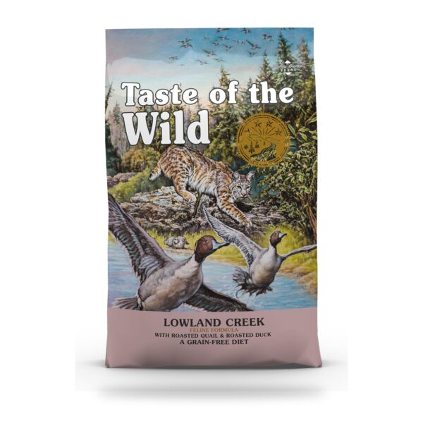 Saco de pienso Taste of the Wild Lowland Creek sin cereales para gatos con pato y codorniz asada