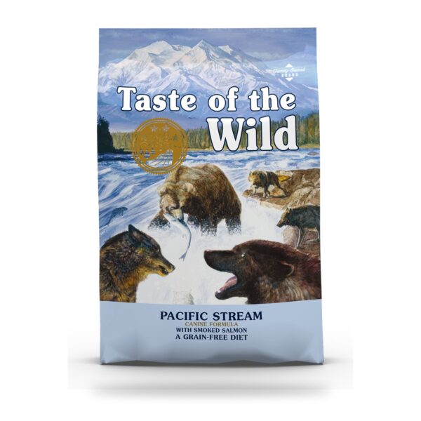 Saco de pienso Taste of the Wild Pacific Stream sin cereales para perros adultos con salmón
