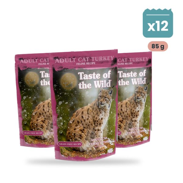 Sobre de 85 g de Taste of the Wild paté de pavo sin cereales para gatos adultos
