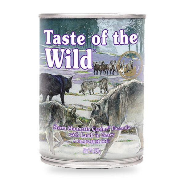 Taste of the Wild Sierra Mountain comida húmeda sin cereales para perros adultos con cordero en salsa (unidad)