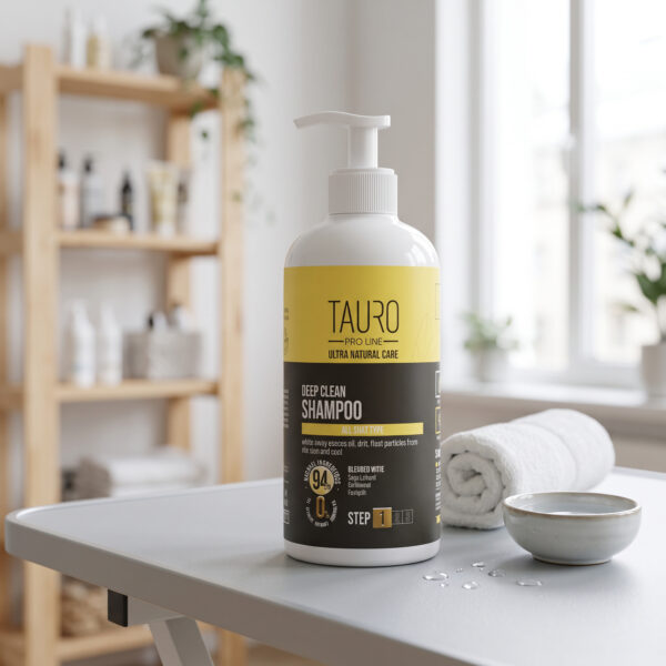 Tauro Champú Limpieza Profunda 1 Litro en uso en la peluquería