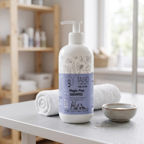 Tauro Champú Reparador Magic-Plex 400 Ml en uso en la peluquería