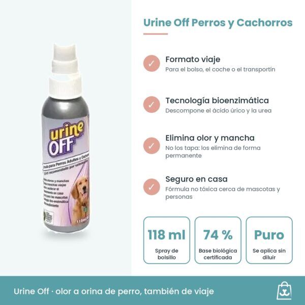 Urine Off perros cachorros spray 118 ml cómo funciona