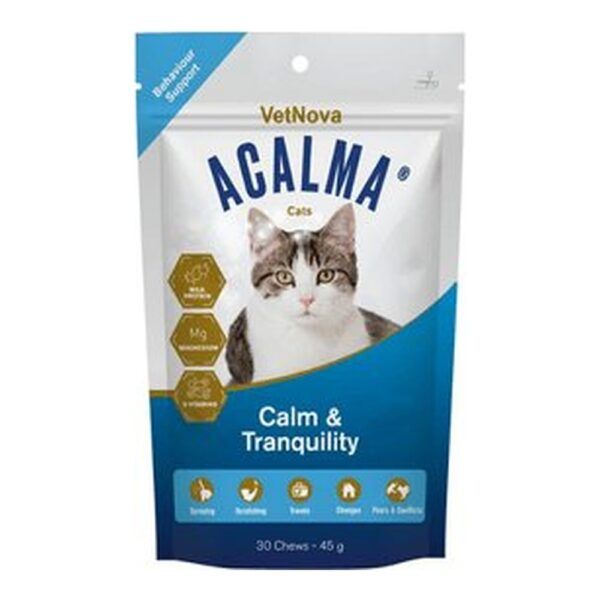 Vetnova Acalma Chews Cats Premios Relajantes para Gatos 30 Chews - imagen 2