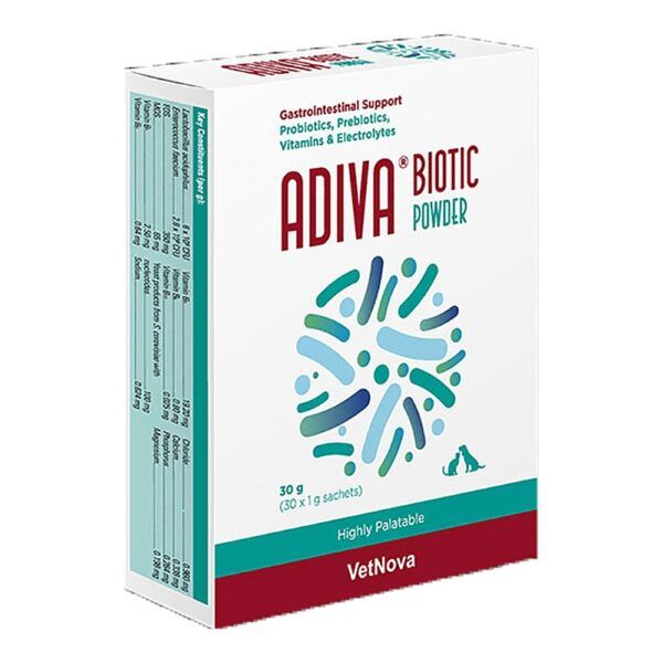 Vetnova Adiva Biotic Powder, caja de 30 sobres de 1 g