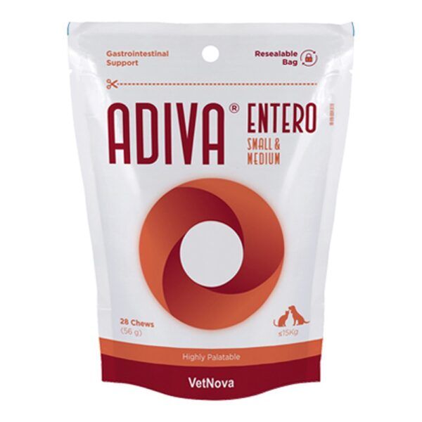Vetnova Adiva Entero Small & Medium Chews con Esmectita para Perros y Gatos 28 Chews - imagen 2