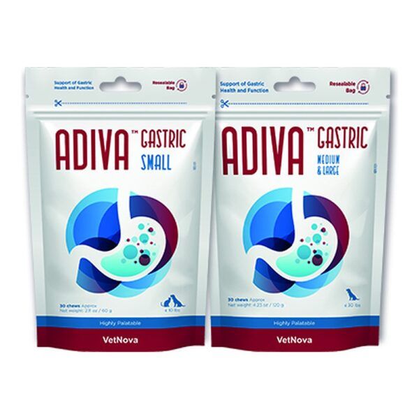 Vetnova Adiva Gastric Small para Gatos y Perros Pequeños 30 Chews - imagen 2