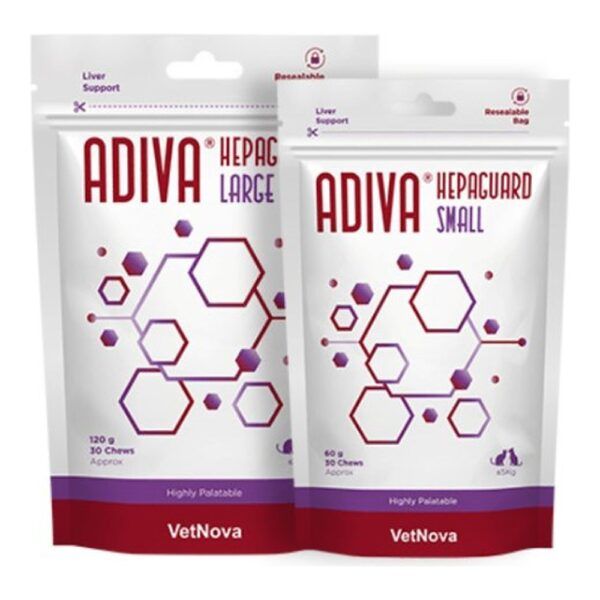 Vetnova Adiva Hepaguard Chews para el Hígado de Perros y Gatos 30 Chews