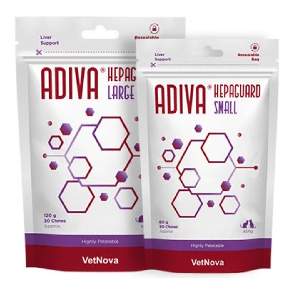 Vetnova Adiva Hepaguard Chews para el Hígado de Perros y Gatos 30 Chews Vetnova Adiva Hepaguard Chews para el Hígado de Perros y Gatos 30 Chews