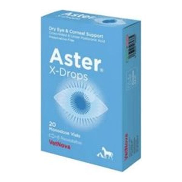 Vetnova Aster X-Drops Gotas Oculares con Ácido Hialurónico para Perros y Gatos