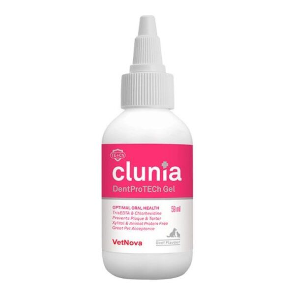 Vetnova Clunia DentProTech Gel Bucodental con Clorhexidina para Perros y Gatos 59 ml