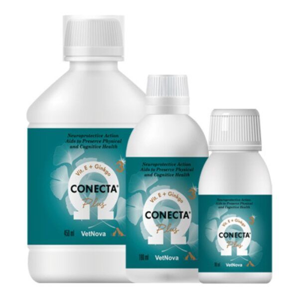 Vetnova Conecta Plus solución oral para perros y gatos senior, frascos de 90, 180 y 450 ml
