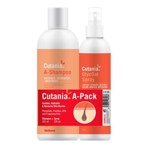 Vetnova Cutania A-Pack Champú + Spray Calmante con Avena para Perros y Gatos - imagen 2